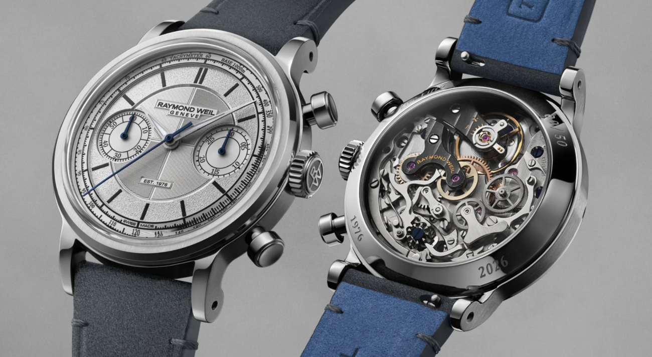 Millesime 'The Fifty' Automatic Bi-Compax Chronograph Silver Sector Dial Watch, 37 mm